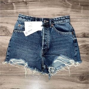 Zara High Rise Denim Shorts